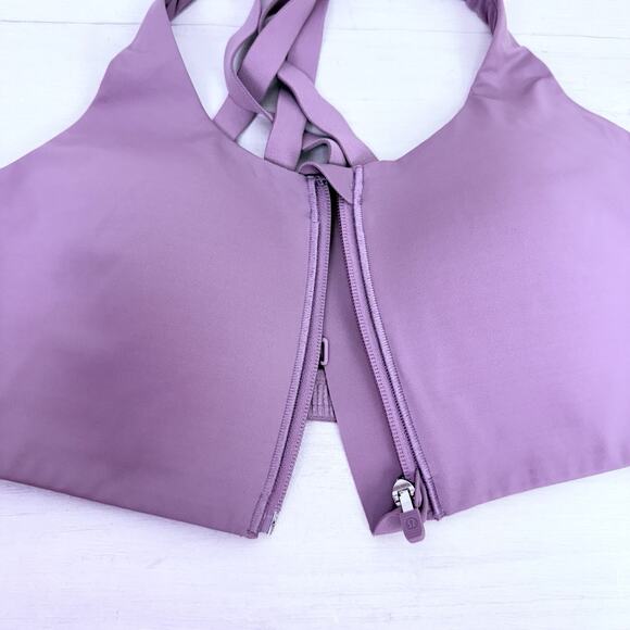 Lululemon Energy Sports Bra High Support Size 38C Zip Front Lavender Crossback - Picture 3 of 11